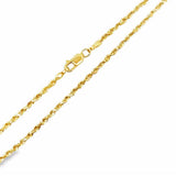Yellow 14 Karat 2.0Mm Solid Dual Glitter Rope Chain Length 18
