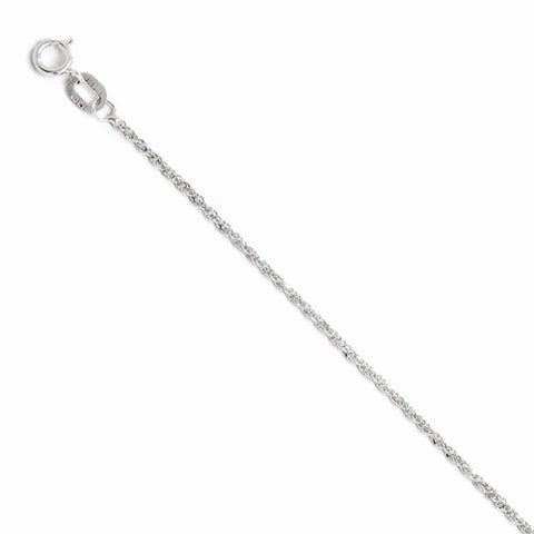 White 10 Karat Sparkle 1Mm Singapore Chain Length 18