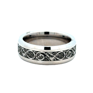 Viking Laser Wedding Band | Serinium White