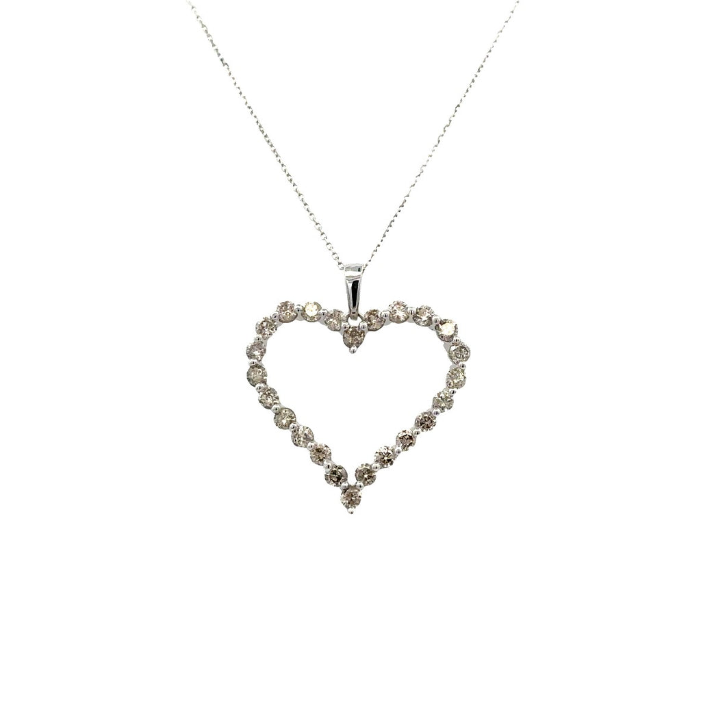 Heart Necklace | 14k White