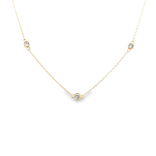 Bezel, Diamond By The Inch Necklace | 14k Yellow