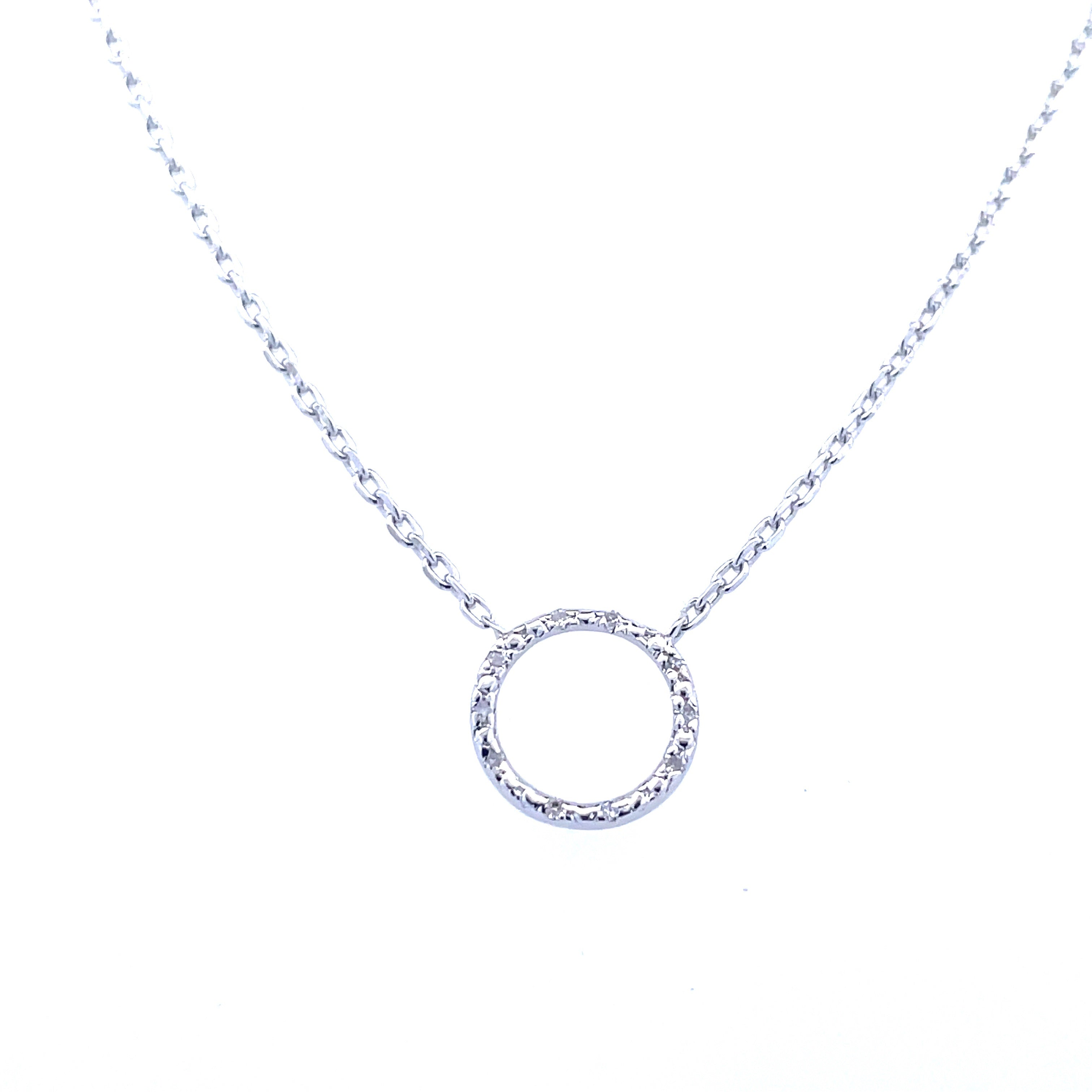 Circle Pendant | White Sterling Silver