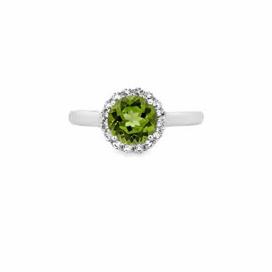 Lady's White Sterling Silver Round Halo Fashion Fashion Ring one = 7.0