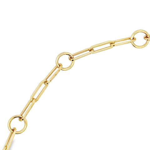 Plain Gold Link Chain Bracelet | 14k Yellow