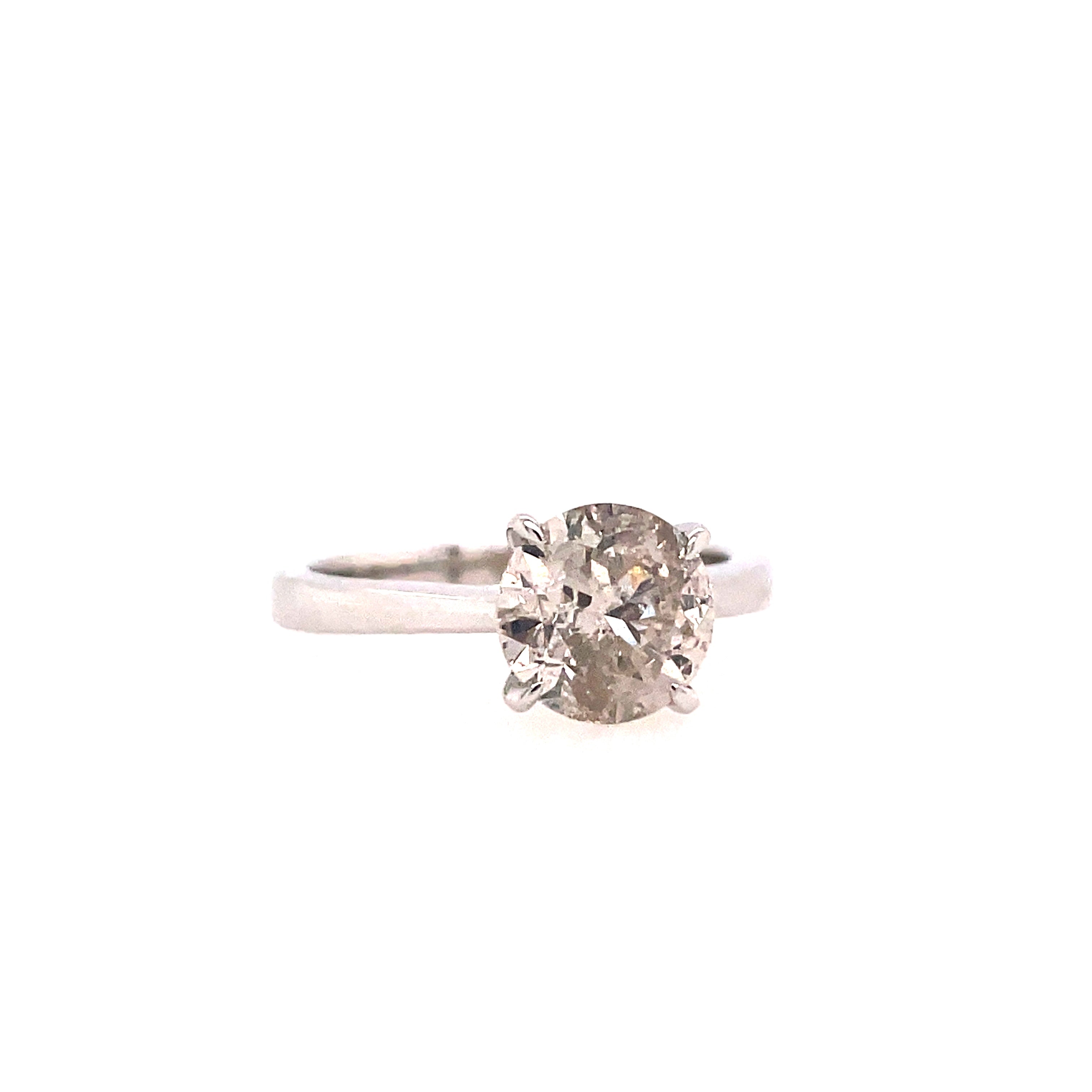 Four Prong Cathedral Solitaire Engagement Ring | 14k White (2.00ct Round)