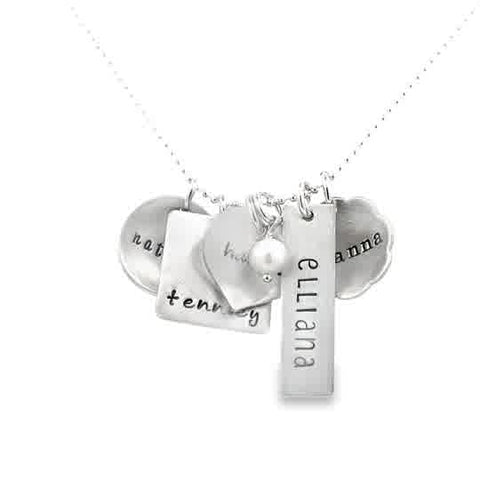 Lady's White Sterling Silver Eclectic Five Charms With Five Charms, An