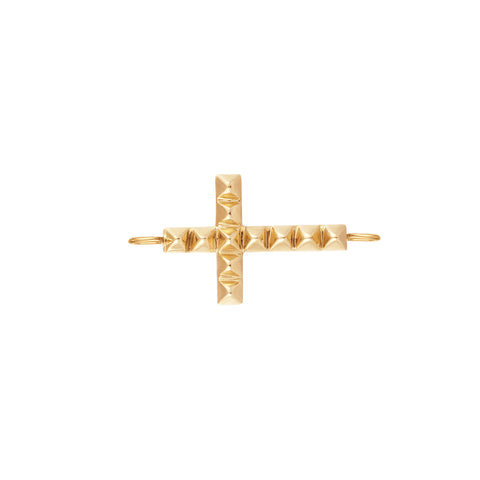 Yellow 14 Karat "Rebecca" Cross With Double Bail Charms