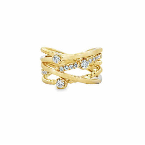 Bujukan Criss Cross Fashion Ring | 14k Yellow