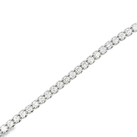 White 14 Karat Traditional, Prong Set Bracelet Length 7 = 3.00tw Round