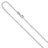 Leslie's 14K White Gold 1.25mm Singapore 1in+1in Adjustable Chain