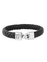 Braided Leather Bracelet | White Sterling Silver