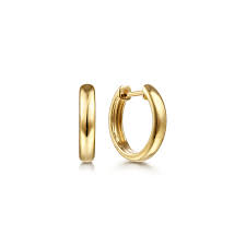14 Karat Yellow Gold  Huggie Hoop Earrings