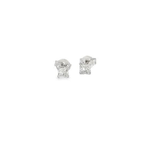 Lady's White 14 Karat Prong Set Studs Earrings With 2 0.38Tw Princess