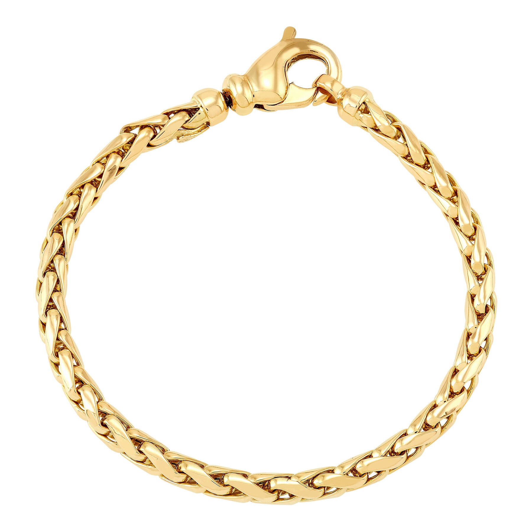 14ky Heavy Hollow Weave Link Bracelet, 8''