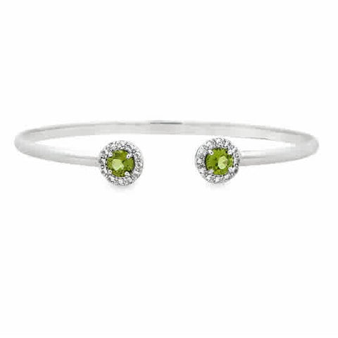 Open Halo Bangle Bracelet | 925 Sterling Silver