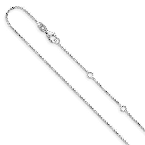 White Polished 14 Karat 1.2Mm Flat Cable Chain Length 16