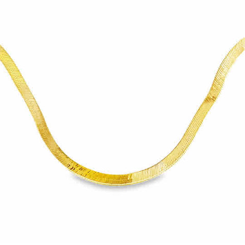 Yellow 14 Karat 3Mm Solid Flex Herringbone Chain Length 18