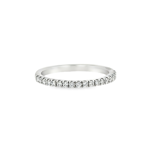 Lady's White 14 Karat Prong Set Lab Created Ring With 19 = 0.21Tw Roun