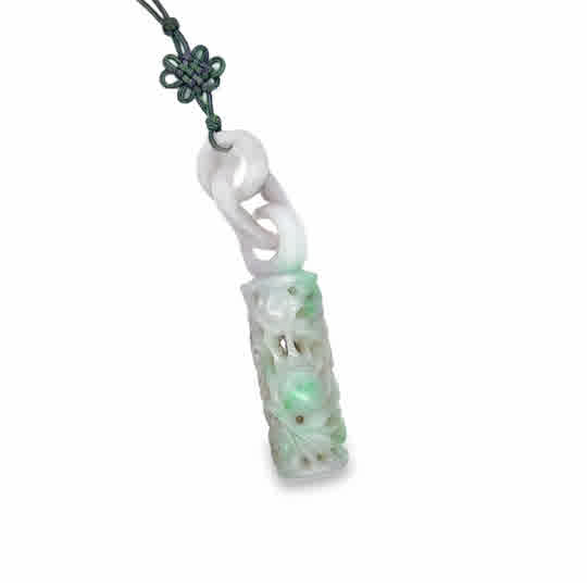 Hand Carved With Jade Links Pendant | Jadeite