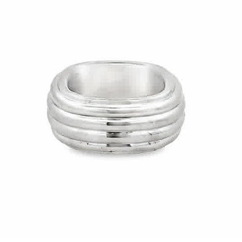 Silent Opus Ripple Square Ring, Sterling Silver