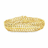 Textured Bracelet With Integrated Clasp | 14k Yellow