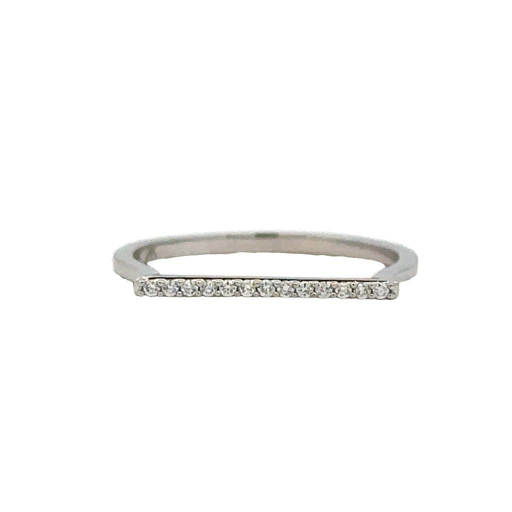 Single Bar Stackable Fashion Ring | 14k White