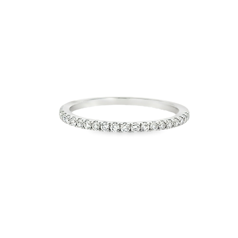 Lady's White 14 Karat Prong Set Lab Created Ring With 18 = 0.22Tw Roun