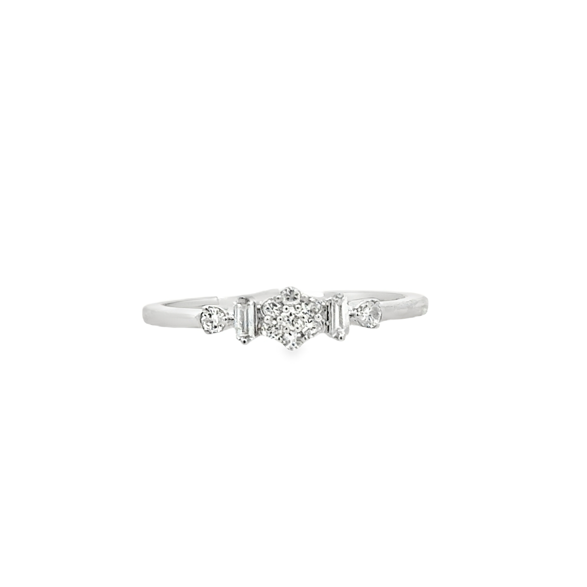 Modern Stackable Fashion Ring | 14k White