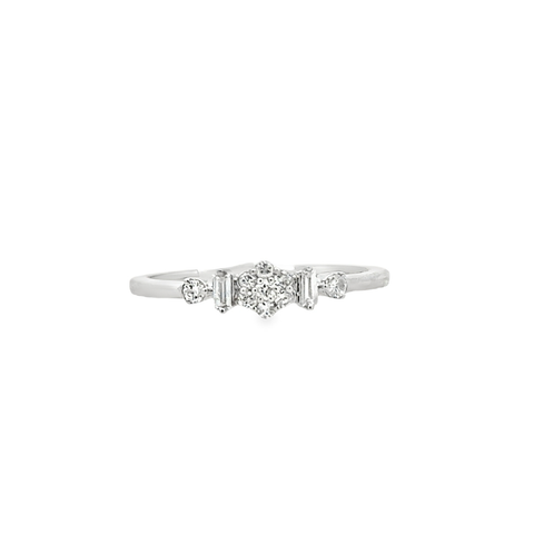 Modern Stackable Fashion Ring | 14k White