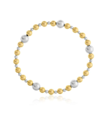 5mm Gold Filled Beads with 3mm and 7mm Sterling Silver Beads 7''