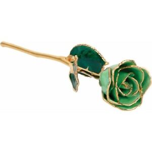 August Birth Month Rose, Trimmed In 24 Karat Gold