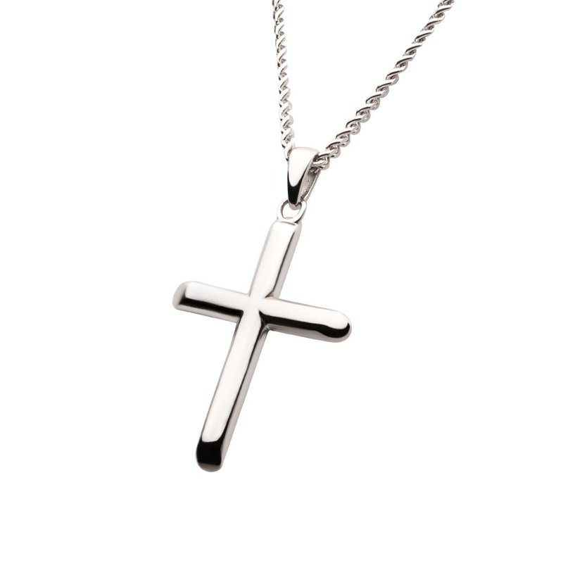 Gent's 925 Sterling Silver Cross Pendent. 22in Box Chain