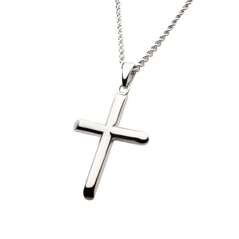 Gent's 925 Sterling Silver Cross Pendent. 22in Box Chain
