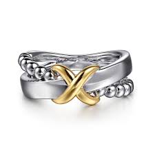Tt Ss/14Kt Bujukan Collection, "X" Ring Size 7