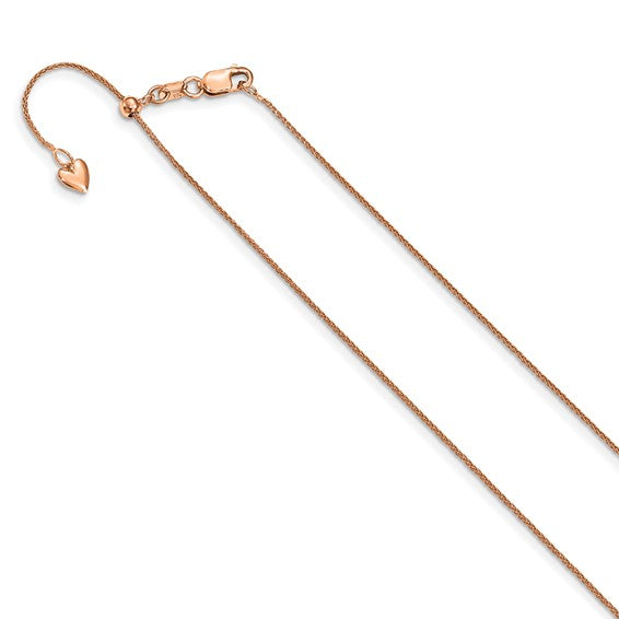 Leslie's 14K Rose Gold Adjustable .85Mm Wheat Chain Style