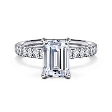 White 14 Karat Prong Set Band Ring Size 6.5 With One = 9.50X7.00Mm Eme