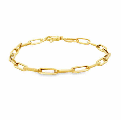 Yellow 14 Karat 10.7Mm Hollow Paperclip Bracelet Length 7.5