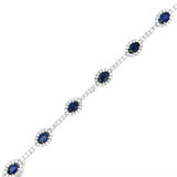 18 Karat White Gold, Oval Link Bracelet, Set With 5.27ctw Sapphires, and 3.12ctw Round Brilliant Cut Diamonds