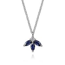 Sapphire Traditional Necklace | 14k White
