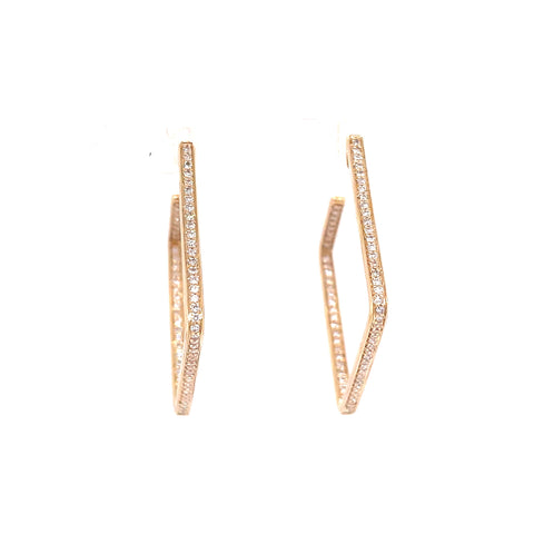 Modern Square Hoop Earrings | 14k Yellow