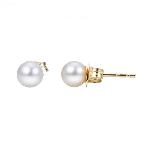 Akoya Pearl Studs Earrings | 14k Yellow