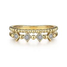 Bujukan Beaded Double Band Fashion Ring | 14k Yellow