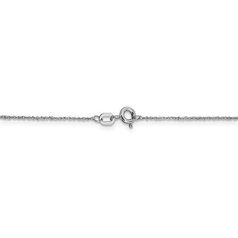 White 14 Karat Sparkle Singapore Chain Length 20