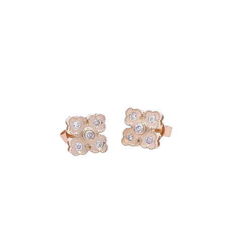 Floral Stud Earrings | 14k Yellow