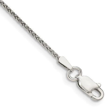 White Sterling Silver 1.25Mm Spiga With Lobster Clasp Chain Length 18