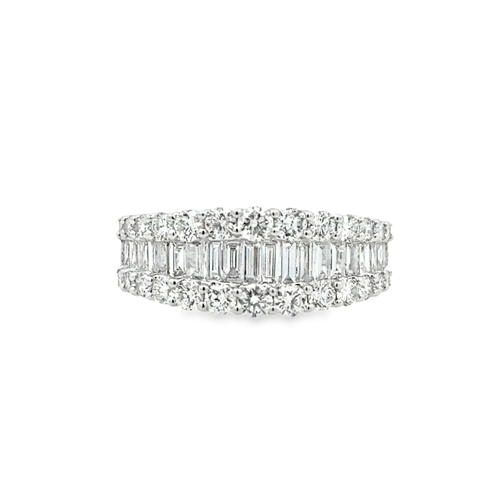 Lady's White 14 Karat Tapered Anniversary Ring = 1.50tw Various Shapes