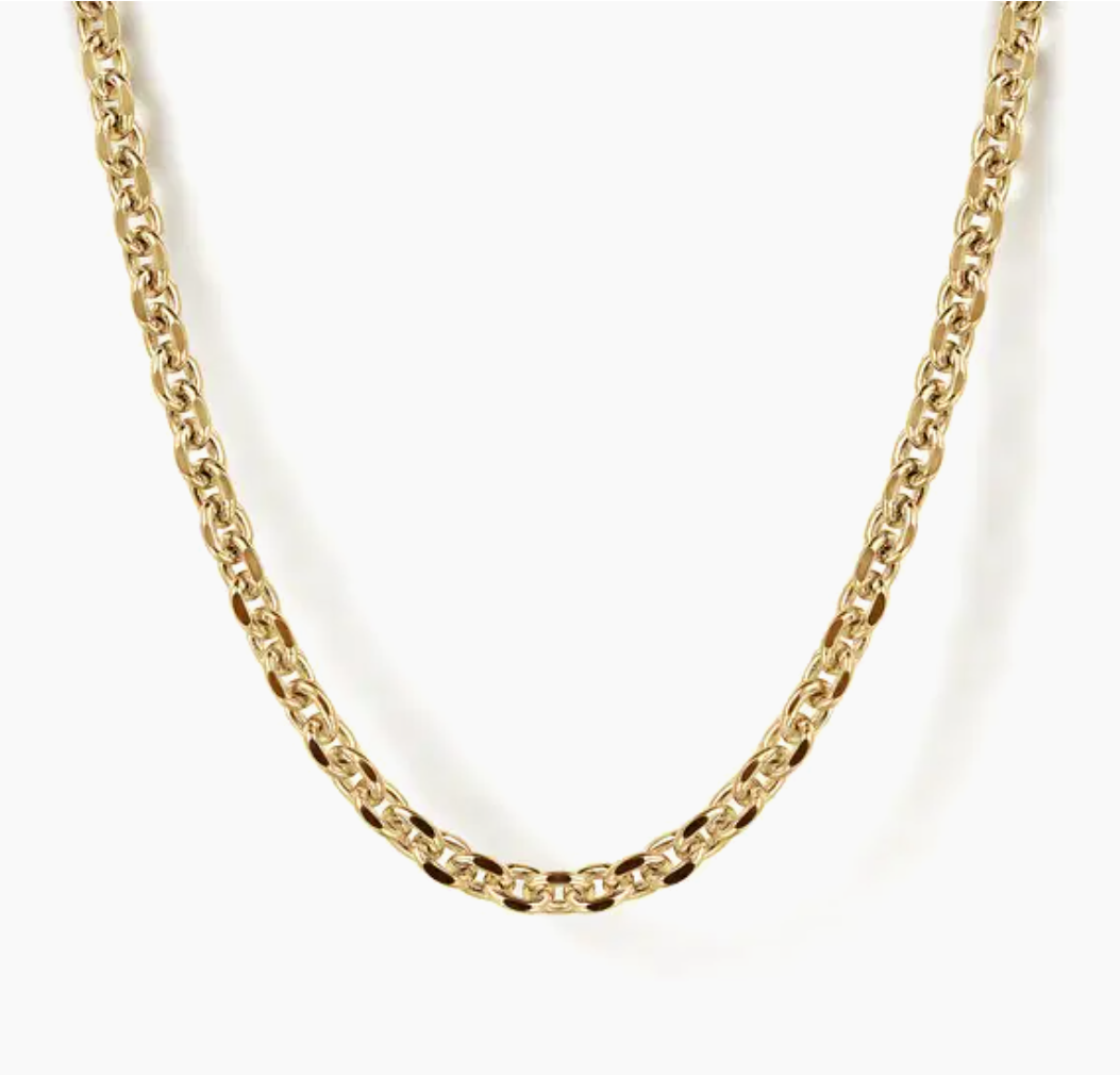 Yellow 14 Karat Hollow Link, Classic Collection Chain Length 22
