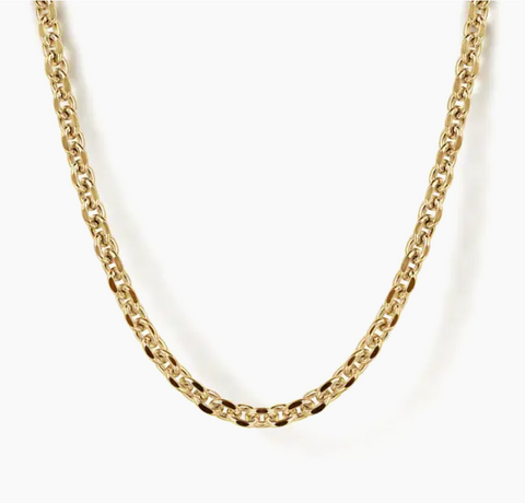 Yellow 14 Karat Hollow Link, Classic Collection Chain Length 22
