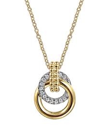 Double Circle Pendant | 14k White/Yellow