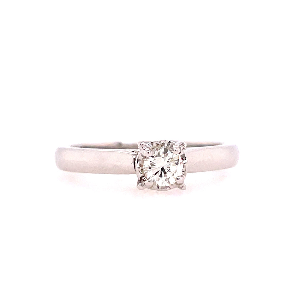 Cathedral Engagement Ring | 10k White (0.21ct Round)